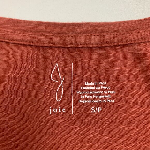 Joie Top Womens S Small Rust Scoop Neck Three Quarter Sleeve Modal Blend Casual - Picture 7 of 10